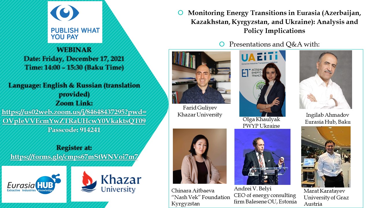Webinar: Monitoring Energy Transitions in Eurasia: Analysis and Policy Implications